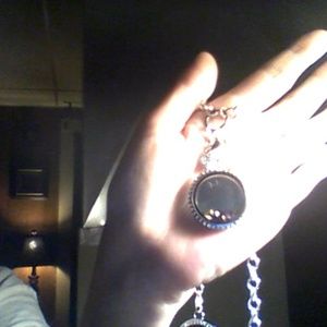 oragami  owl double locket necklace